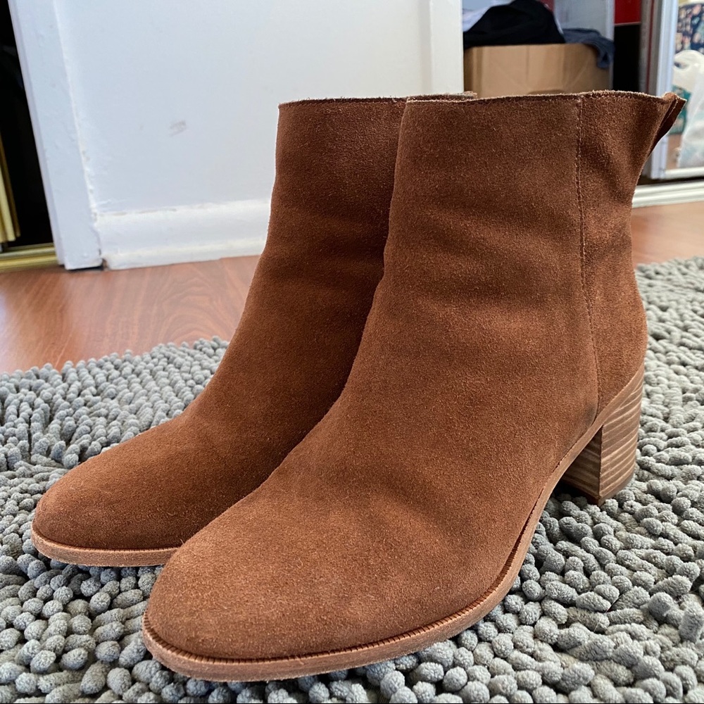 Madewell suede brown booties size 8